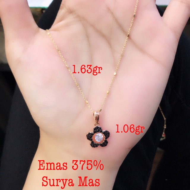 Kalung dan liontin emas 375%