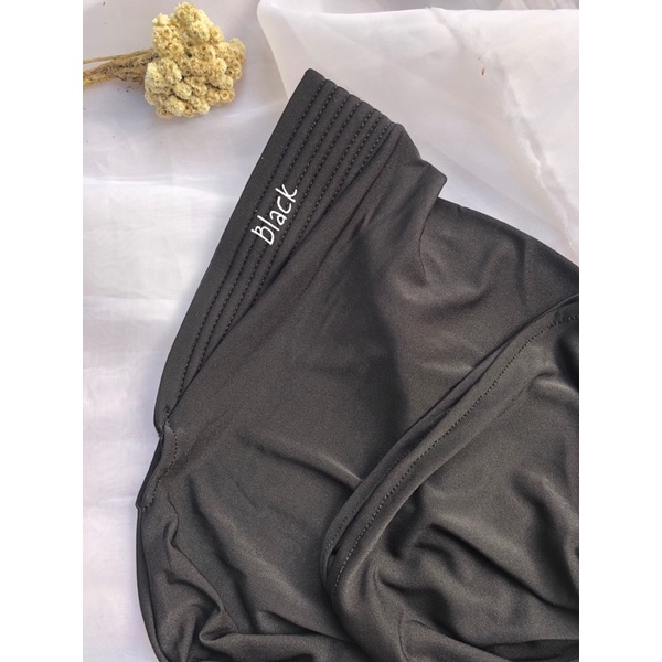 Bergo sport jersey High Quality menutup dada/Jilbab sport-Black