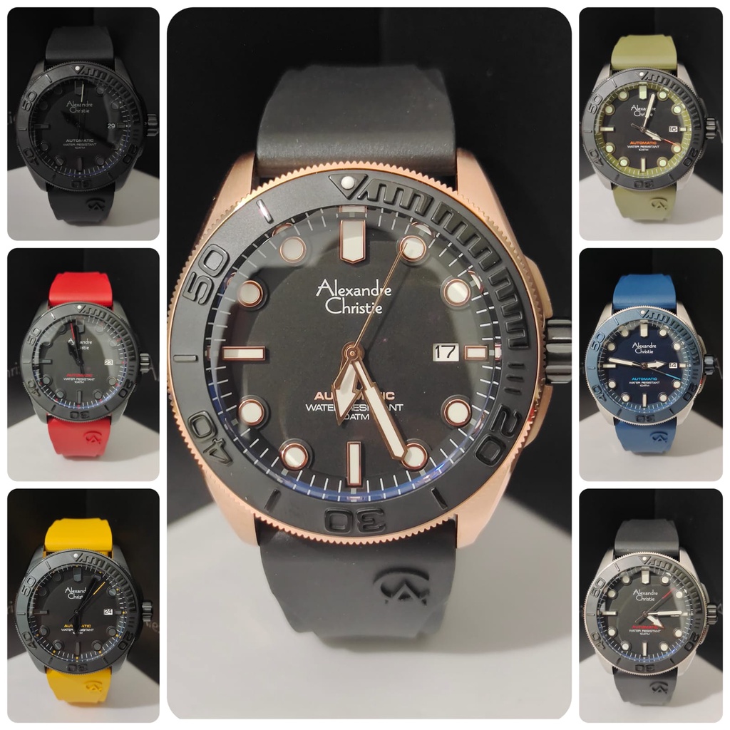 Jam Pria Alexandre Christie AC3042 AC 3042 Automatic Set Tali Original Garansi Alexander Christie
