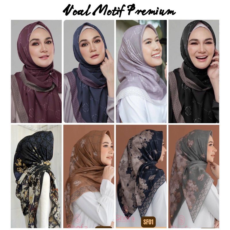 PARIS PREMIUM SQUARE Hijab Segi 4 Motif RANDOM Harga GROSIR