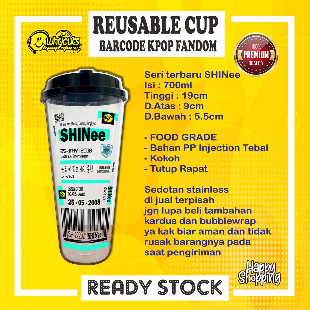 [WAJIB BACA DESKRIPSI PRODUK]REUSABLE CUP SHINee , Enhypen , DAY6 , AB6IX , GOLDEN CHILD