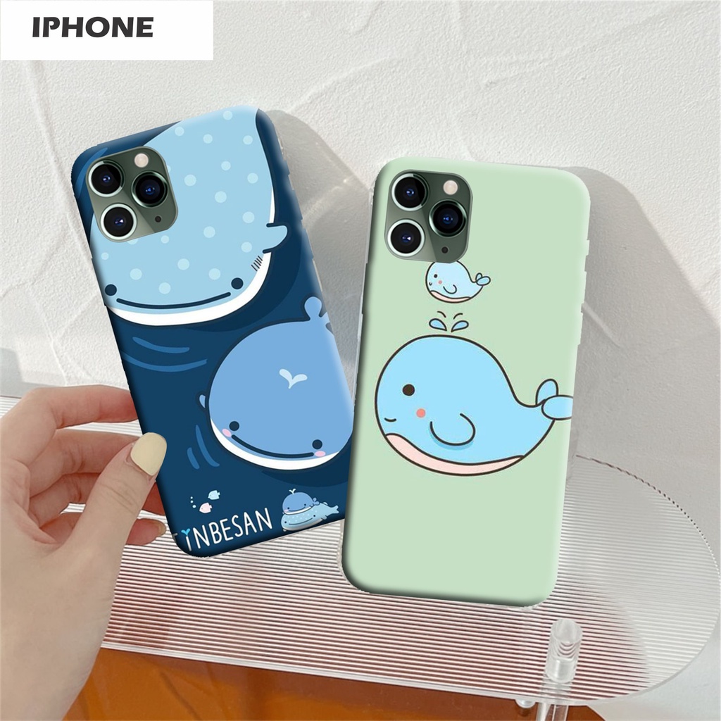 Hardcase Iphone X XR XS XS Max - Motif Ikan Paus Lucu Cute Kartun CM-002