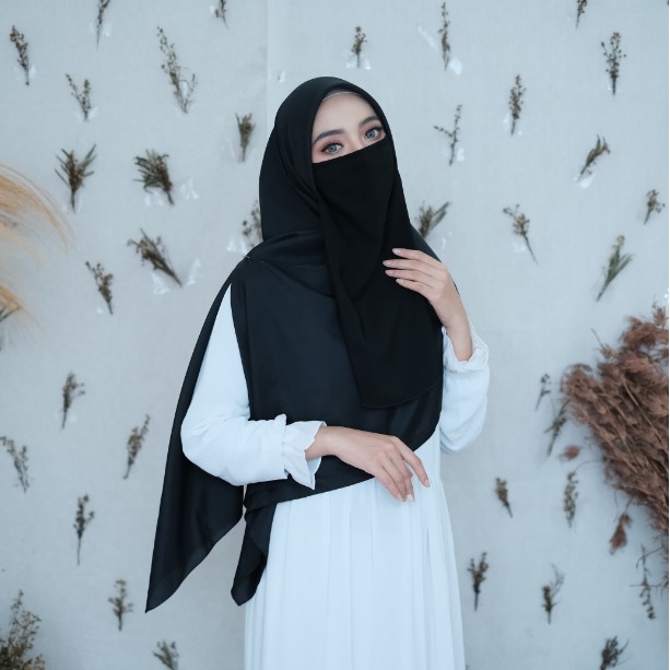 Premium Cadar Husna Purdah Tali 2 layer Polos / Niqab Cadar 2 layer Jaya Hebat