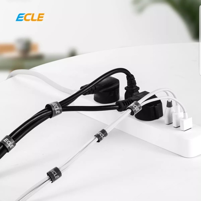 ECLE 5pcs 5 in 1 perekat perapih kabel pengikat organizer cable