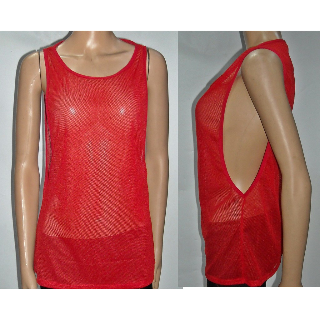 Tanktop Outer Jala jaring untuk Senam Zumba Yoga