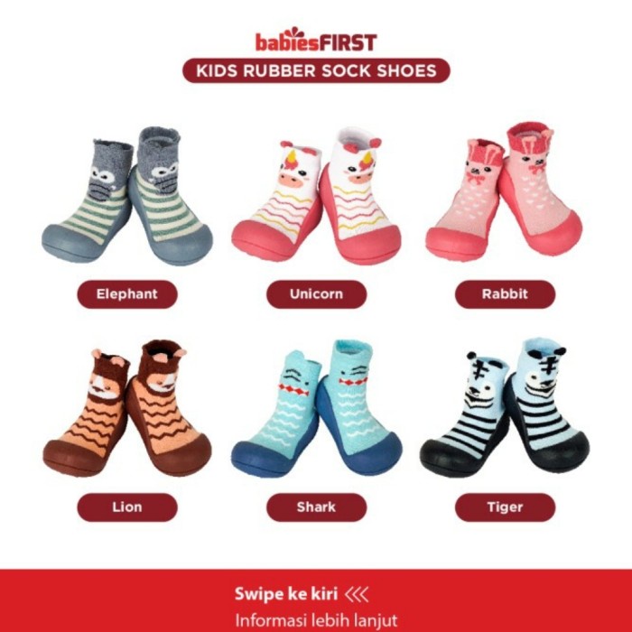 BABIESFIRST Rubber Shoes Kaos Kaki Sepatu Sol Karet Prewalker Shoes Sepatu Bayi Karet