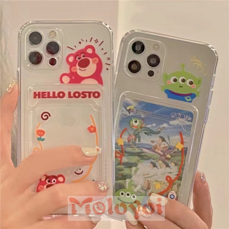 Soft Case Tpu Motif Hello Kitty Slot Kartu Kredit Untuk Iphone 7 8 Plus 6 6s Plus 12 11 13 Pro Max Xr X Se 2020 Xs Max