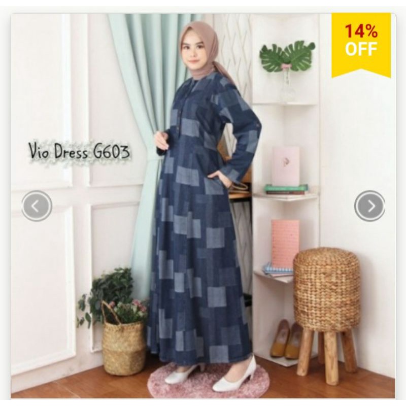 Vio Dress Abstrak NONASA