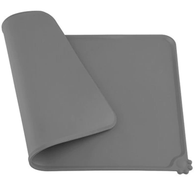gs8b hachikitty matras tempat makan hewan peliharaan kucing anjing pet food mat - cfb34 - gray Or-i