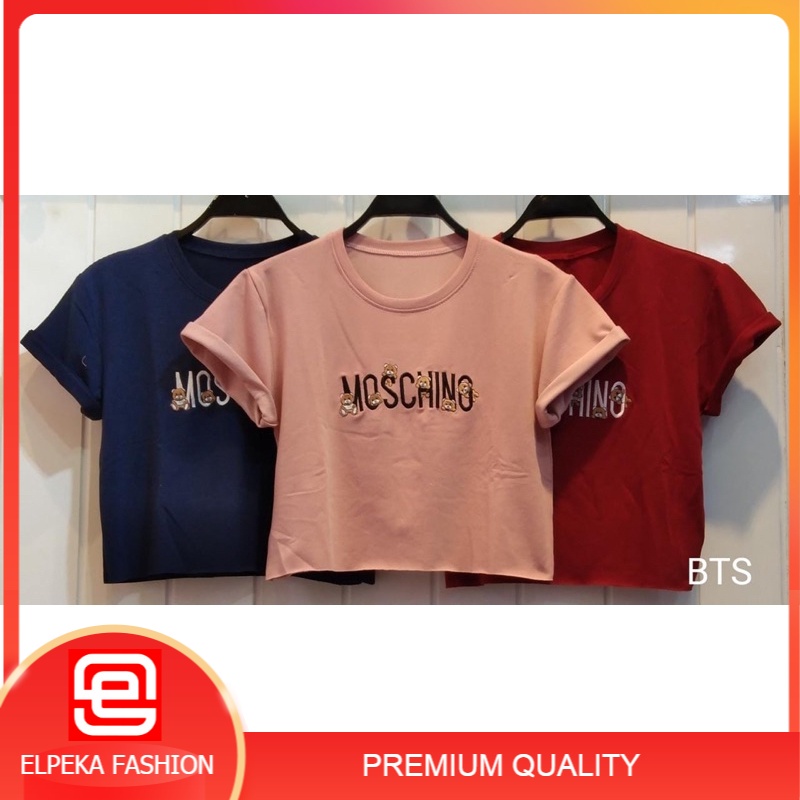Kaos Crop Wanita Bordir Kaos Wanita Crop Murah Elpeka Fashion