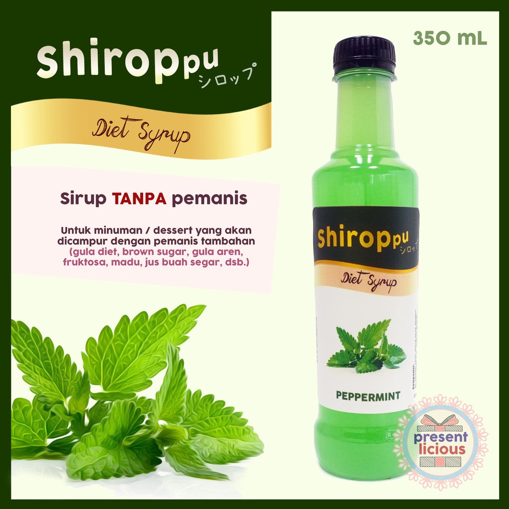 

Peppermint | Shiroppu Diet Syrup 350 mL | Sirup Rasa Pepermin Tanpa Pemanis