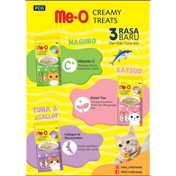 MEO CREAMY TREATS / LIQUID ME-O / Meo Creamy Treats 60gr | Meo Liquid Snack Kucing 60gr