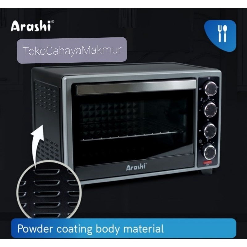 Arashi Oven Listrik P33A 33 Liter Low Watt 400w-800w - Oven Electric