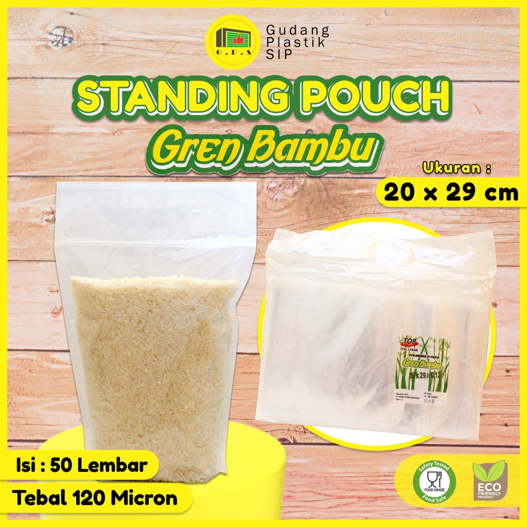 PLASTIK STANDING POUCH 20X29 CM / PLASTIK KLIP BERDIRI ISI 50