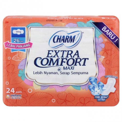 CHARM EXTRA COMFORT MAXI 26CM W 24P