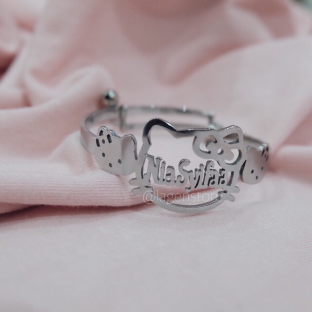 GELANG BANGLE POLOS CUSTOM SILVER