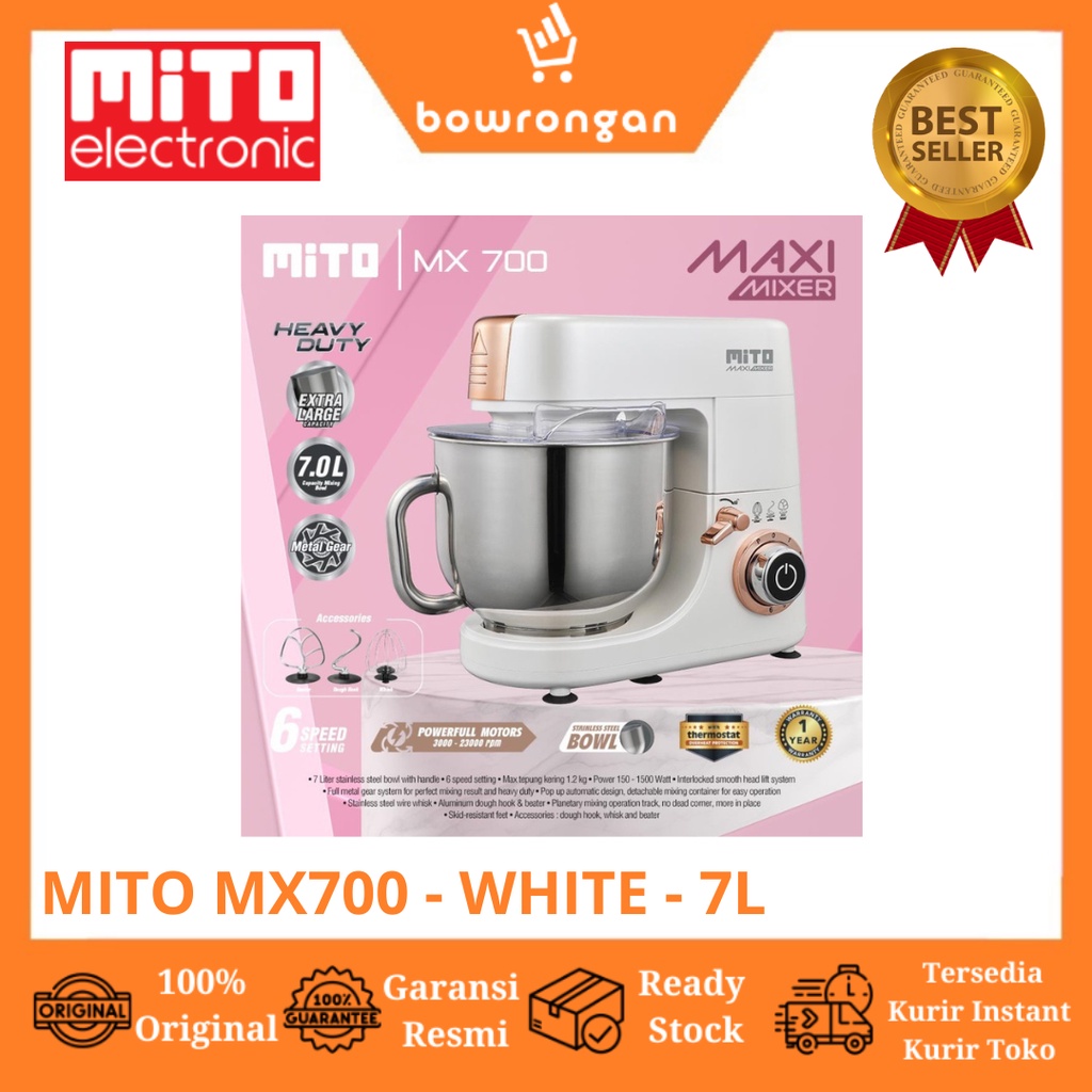 MITO Stand Mixer Pengaduk Adonan Kue 7L Maxi Mixer MX700 MX-700