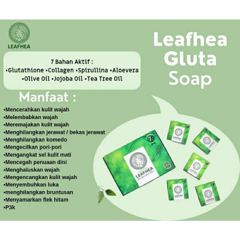 [1 Box 20pcs] Sabun LEAFHEA Gluta Soap 100% ORIGINAL (MEMBER RESMI)