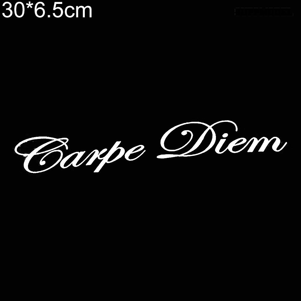 Carpe Diem Sticker Decal Dekorasi Kaca Depan Mobil Motif Tulisan Carpe