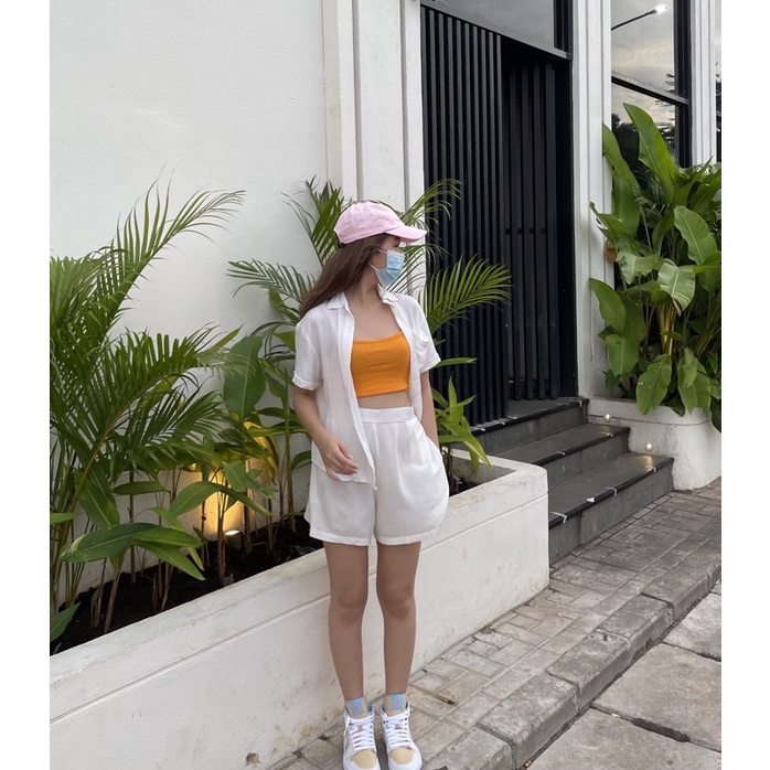 LACHEL Elisa Shirt Set ( Shirt + Pants )-White