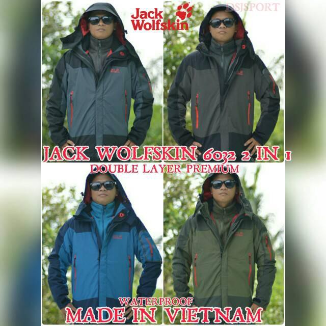 JAKET GUNUNG/JAKET OUTDOOR JACK WOLFSKIN 6032 2IN1 DOUBLE LAYER PREMIUM