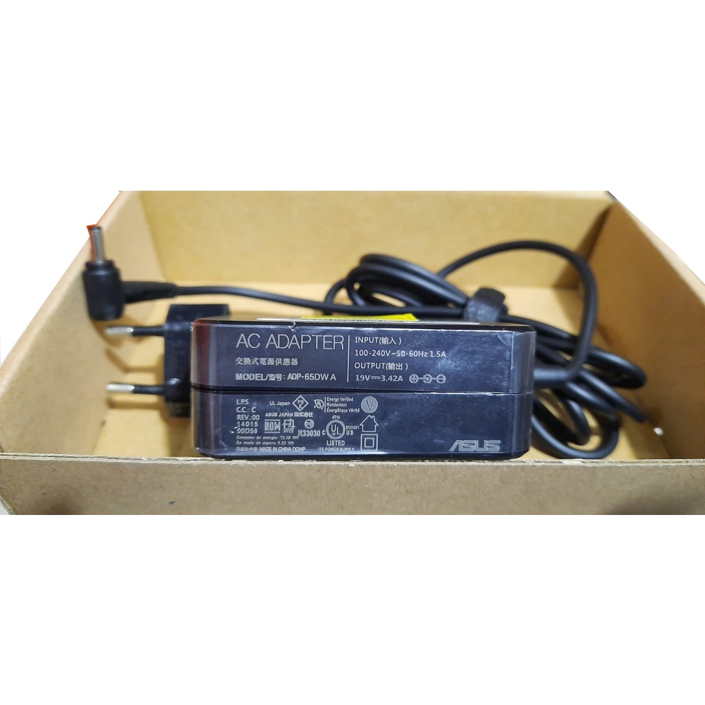 Adaptor Charger Acer 19v 3.42a colokan kecil 3.0mm-1.1mm Original