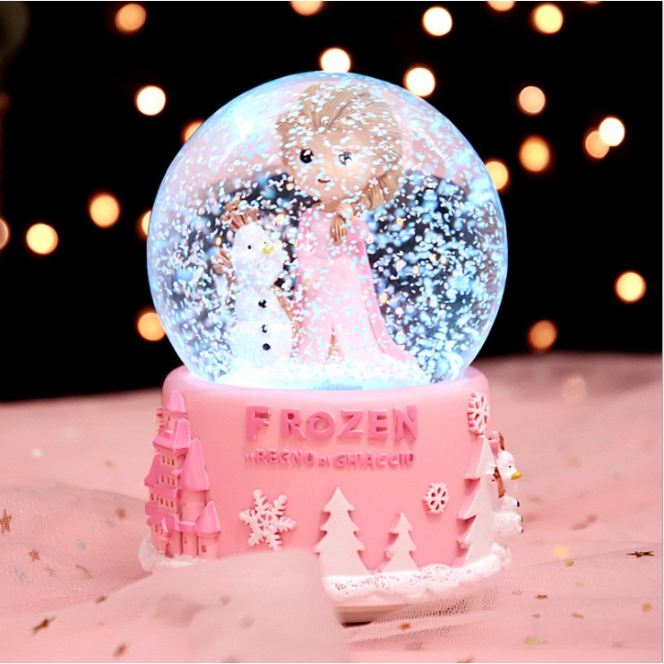 

Snowball Bola Kaca Putri Salju Music Box Unicorn Kartun Bola Kristal Kotak Musik +Salju +Lampu