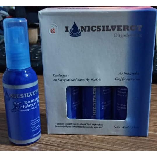 IonicsilverGT 1 Btl @60ml Mengobati Vertigo,Infeksi Telinga,Jerawat,Amandel,Flu,Bapil dll Original.