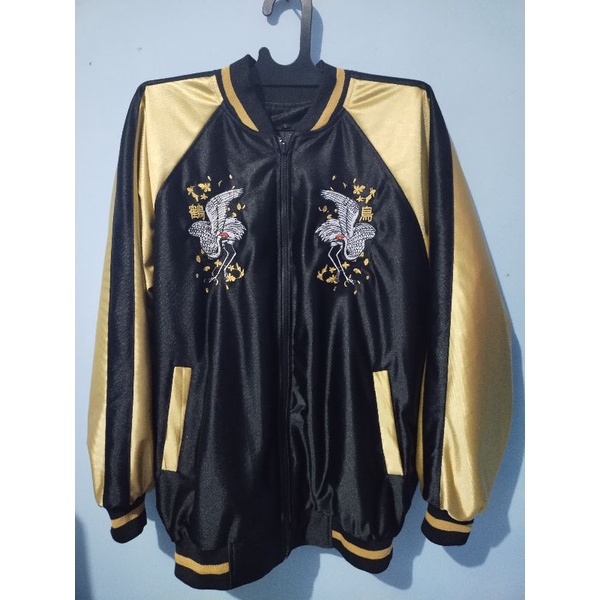 Jaket Sukajan Tsuru Tori Hitam Emas/Jaket sukajan murayama/jaket sukajan murayama high and low