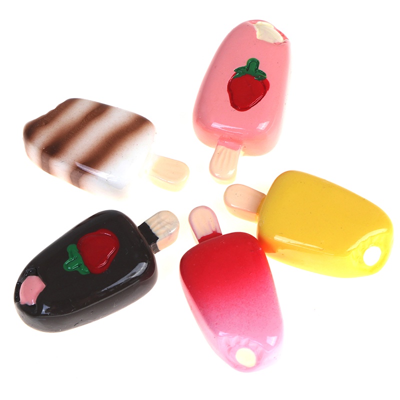 5pcs Miniatur Es Krim Popsicle Skala 1: 12 Untuk Rumah Boneka 1: 6