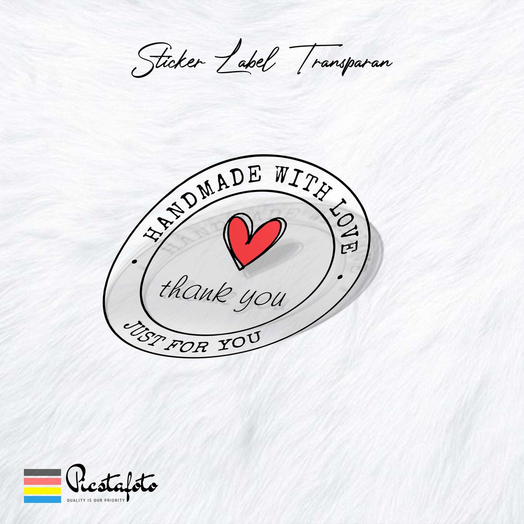 

Sticker / Stiker Transparant Produk Custom Bentuk Bulat