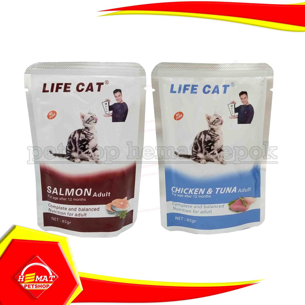 Life Cat Sachet adult  85 Gr Wet Food 85Gr Makanan kucing dewasa  salmon chicken tuna