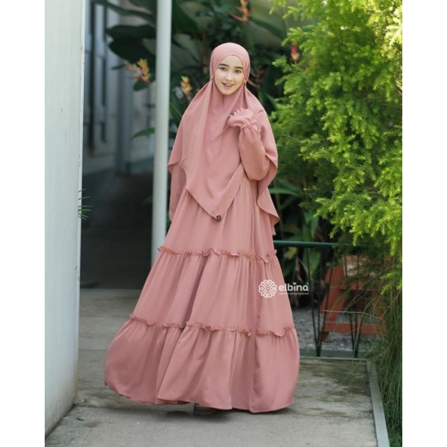 Gamis RIANG by Elbina Hijab Gamis Crincle Premium
