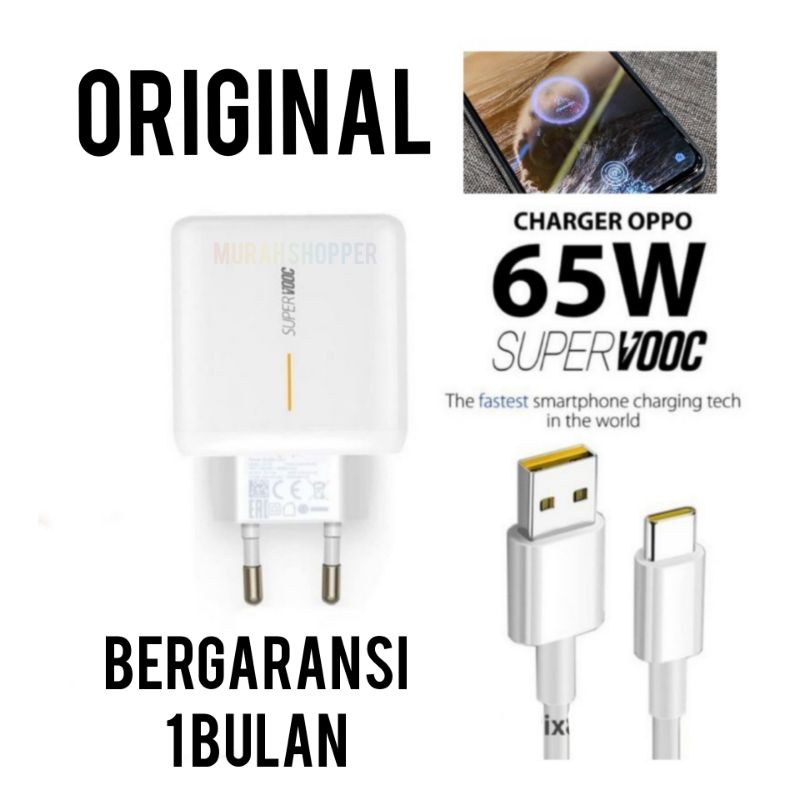 OPPO.RENO 5 CHARGER ORIGINAL SUPER VOOC .65W. BERGARANSI