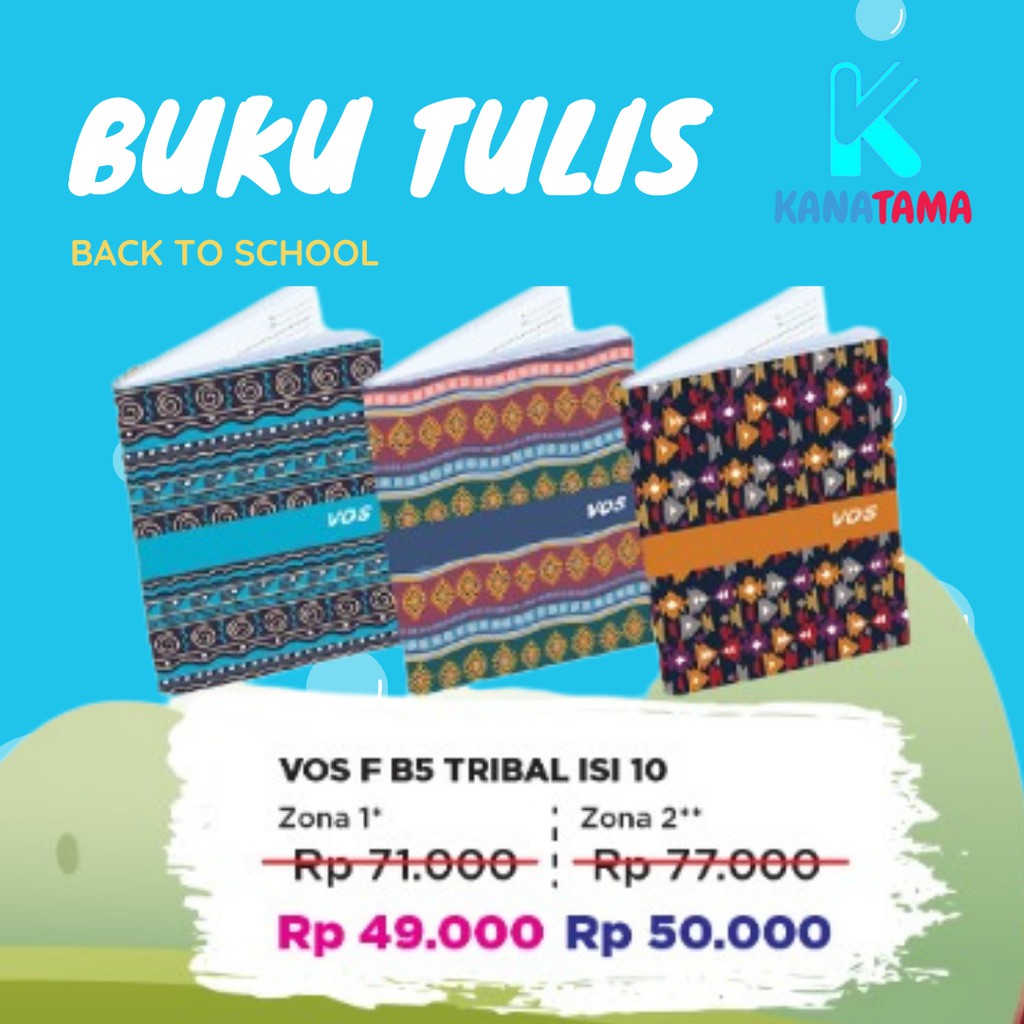 

Buku Tulis Vos F B5 Tribal 48 Lembar isi 10 Buku