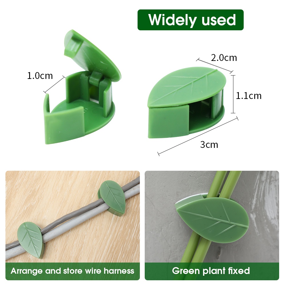 10 Pcs Klip Bracket Holder Tanaman Merambat Warna Hijau Dengan Perekat Untuk Taman