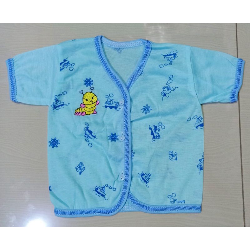 Baju Bayi Baru Lahir Lengan Pendek Katun WARNA Atasan Bayi Ukuran New Born Perlengkapan Bayi Baru Lahir Lusinan