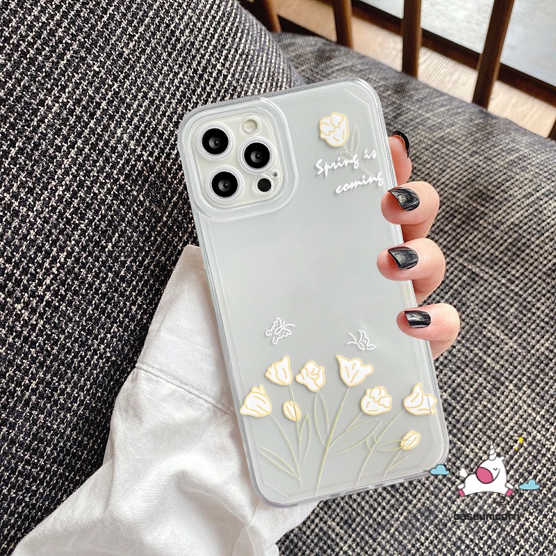 Floral Case Samsung A14 A04 A04s A04E A22 A32 A52 A72 A12 A50 A50s A30s A52S A51 A71 A21s A31 A03 A11 M23 A10 A33 A20s A03s A10 Transparan Fresh Flowers Bening Soft Cover Flower