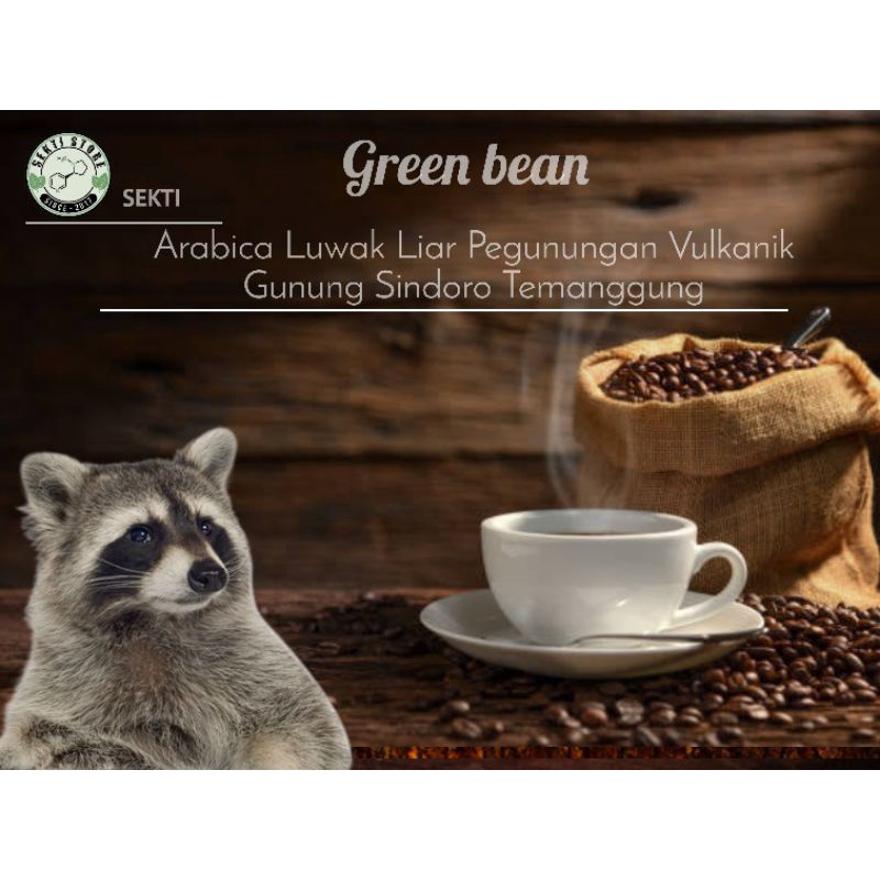 

GREEN BEAN KOPI GUNUNG SINDORO Arabica Luwak Liar 40 % + ARABICA MERAH SUPER 60 %