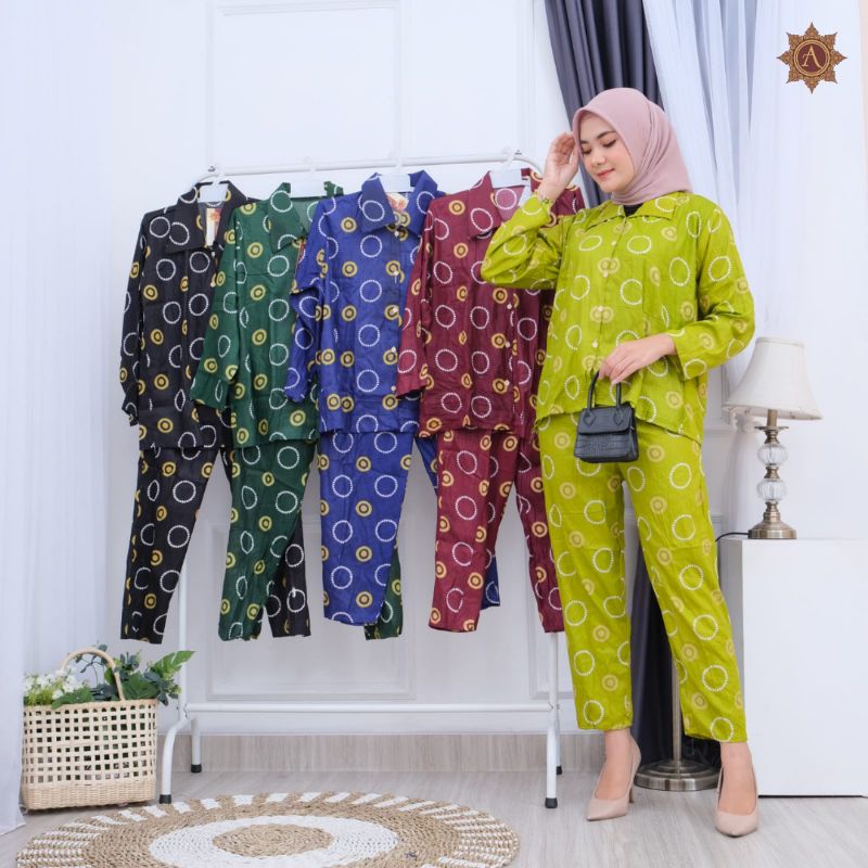SETELAN CELANA/ SETELAN DASTER KEMEJA/ BABYDOL SETELAN CELANA/ ONE SET MOTIF KEKINIAN/SETELAN WANITA-5