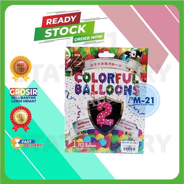 

BALON ANGKA 2 WARNA PINK MOTIF LOVE