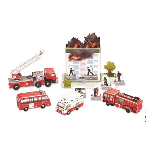 Puzzle 3D Fire Truck - FIRE SERIES - Mainan Edukasi Kendaraan B368-22