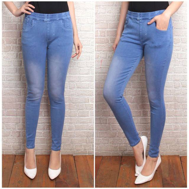 Celana jeans wanita kekinian - celana jeans wanita pinggang karet - jeans wanita pinggang karet - je