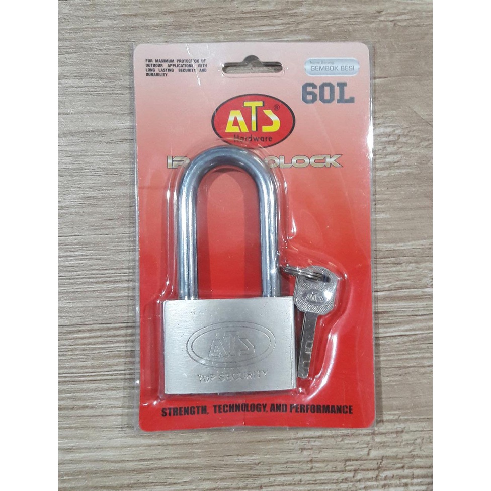 KUNCI GEMBOK PUTIH PADLOCK LEHER PENDEK / PANJANG 60MM ATS