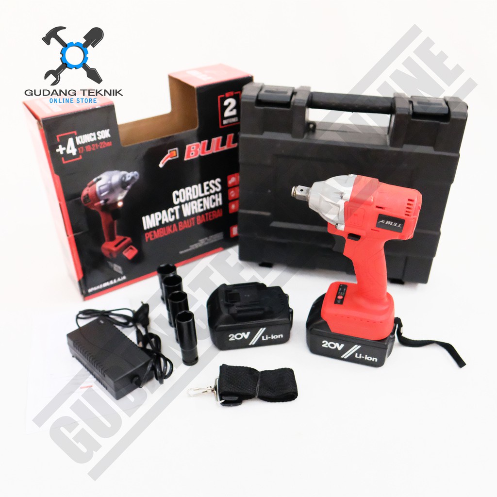 Cordless Impact Wrench 1/2&quot; BULL BL127 / Mesin Pembuka Baut Baterai 1/2 Inch 20V BL 127 BULL