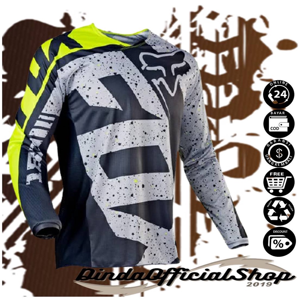 Jersey trail Motocross Kaos jersey trail fx jerset sepeda motor cross adventure offroad dewasa hijau