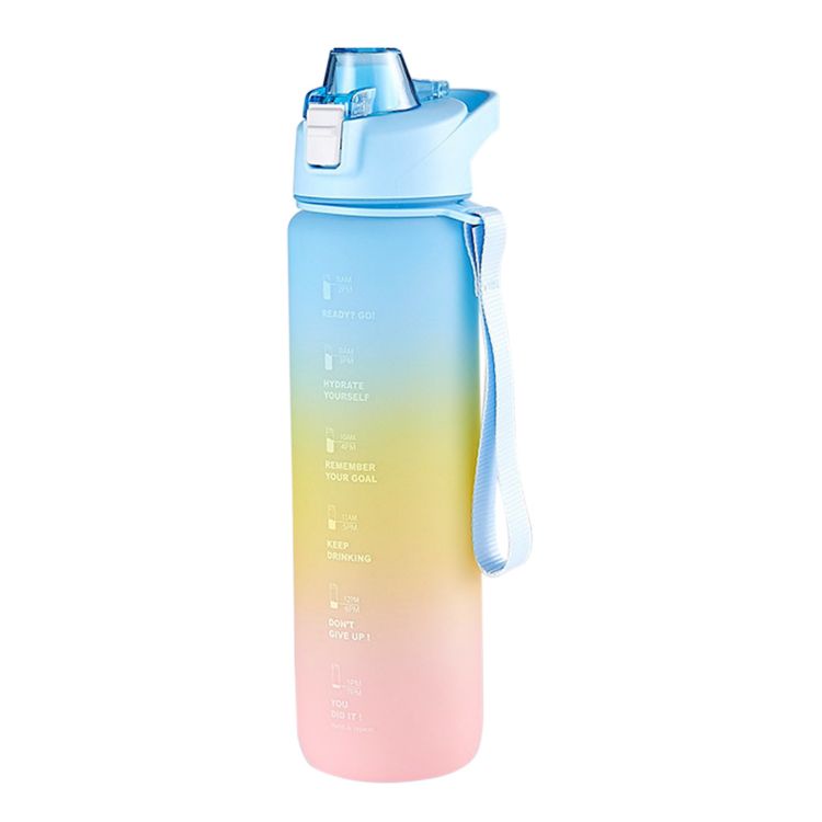 MARKASSHOP66--BOTOL MINUM PASTEL 1 LITER / BOTOL MINUM 1 LITER / DRINK REMINDER / BOTOL RAINBOW/ GRADASI TRITAN 1L