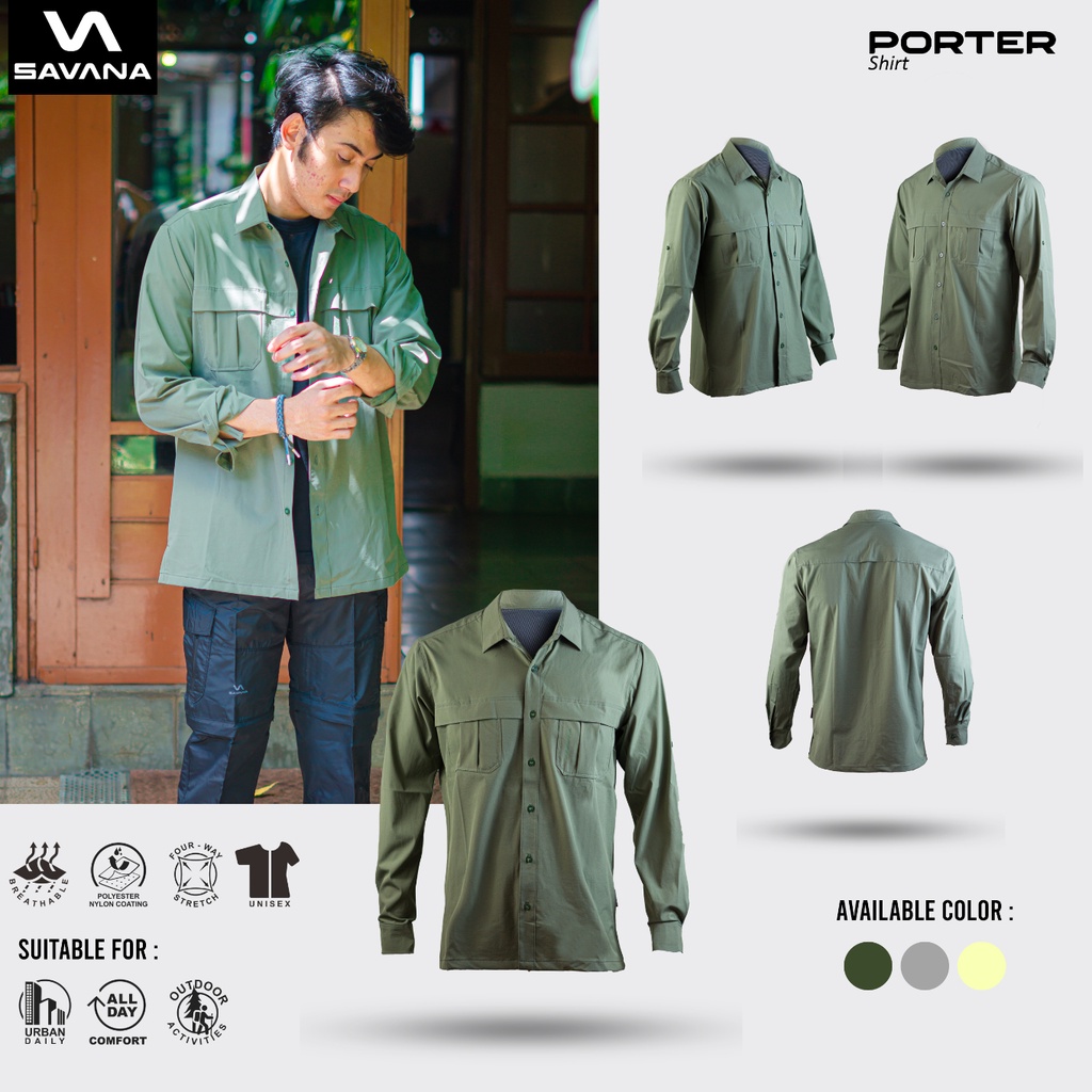 Savana Kemeja Outdoor Lengan Panjang Shirt Porter