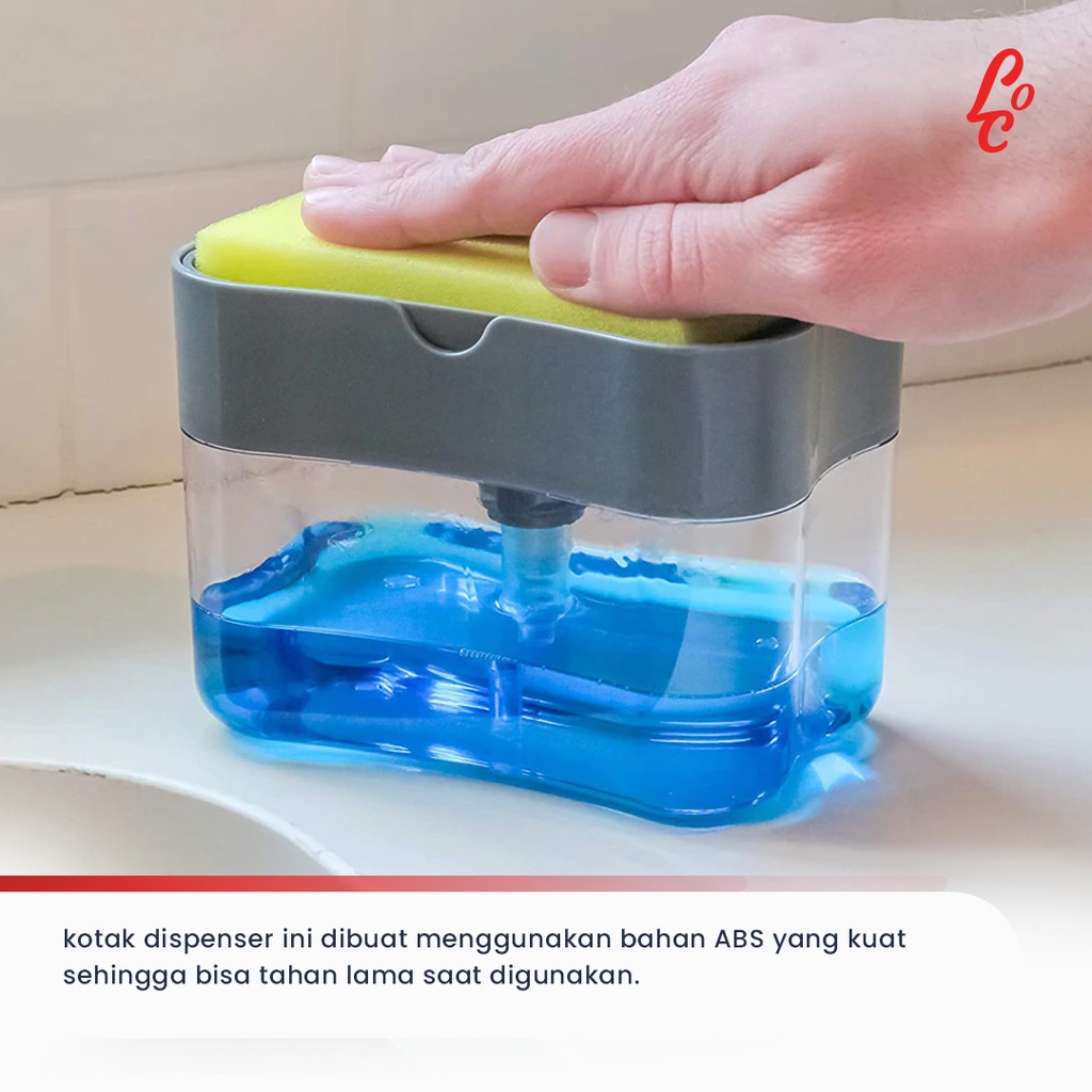 Kotak Dispenser Sabun Sabun Cuci Piring Hand Push Sponge Portable Clean Dishes Faster