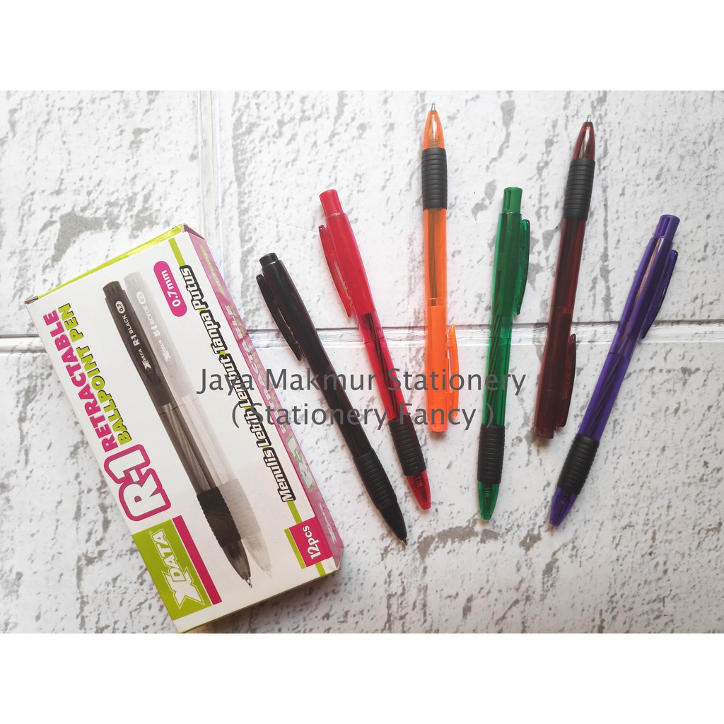 Pen ballpen Xdata R-1 retractable ballpoint 0.7 mm (1 lusin)